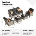 thumbnail image 2 of XIZZI Outdoor Patio Furniture Set PE Wicker Rattan 3 Seat Sofa Conversation Set with Chair and Ottoman,Black, 2 of 7
