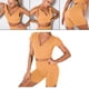 thumbnail image 5 of Conjuntos de entrenamiento sin costuras para mujer, leggings de yoga, ropa deportiva, traje de tirantes corto para gimnasio M Café Ligero M, 5 of 8
