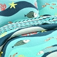 Lush Decor Sea Life Cotton Reversible Quilt, Twin, Blue, 2-Pc Set