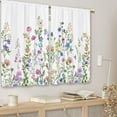 thumbnail image 4 of Colorful Floral Kitchen Curtains Flower Plant Wildflower Small Short Cafe Window Curtains Nature Boho Farmhouse Botanical Rod Pocket Bathroom Window Drapes Tier Curtains (27.5x36 Inch), 4 of 6