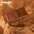 thumbnail image 3 of Wrangler Wristlet Wallet Women RFID Blocking Wallet, Card Cases & Money Organizers Large Capacity Bifold Clutch Wallets Ladies Female Card Cash Phone Wallets with ID Window, Brown, 3 of 7