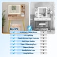 thumbnail image 4 of 31.5" Makeup Vanity Desk with LED Lighted Mirror, 3 Color Lighting Modes, Built-in Power Outlet and 2 Drawers, Modern Natural Wood Dressing Table for Bedroom, 4 of 6