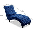 thumbnail image 4 of SZLIZCCC Button-Tufted Chaise Lounge Indoor, Velvet Chair Lounge Chair with Acrylic Legs & Toss Pillow, Armless Rolled Backrest Leisure Sofa Recliner, Upholstered Lounges Chair for Living Room, 4 of 9