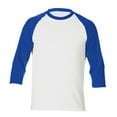 thumbnail image 3 of Men T Shirts Men'S 3/4 Sleeve Baseball Shirt Casual Shirts Tee Raglan Blue2 XXL, 3 of 3
