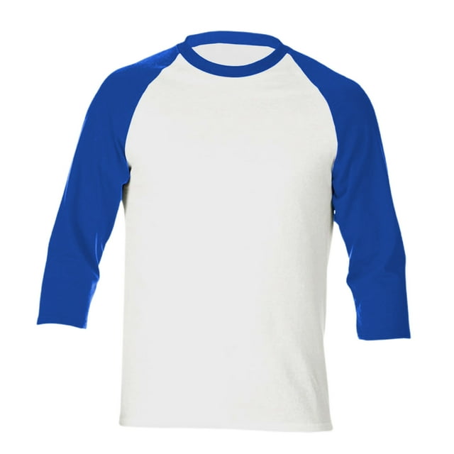 JFHHQ T-Shirt de Baseball Décontracté pour Hommes Manches 3/4 Raglan Doux Respirant Classique Sport TG Bleu2