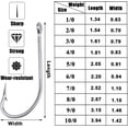 thumbnail image 6 of Fishing Hooks Saltwater Stainless Steel Hooks,50Pcs Forged Hook Extra Strong Fishing Hook for Saltwater Freshwater Fishing Size 1/0-10/0, 6 of 7