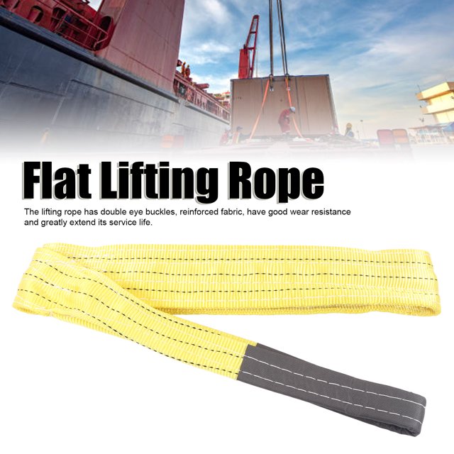 Industrial-Grade 2M Polyester Lifting Strap with Double Eye Buckles, 3T Capacity, 75mm Width, Durable for Construction and Transportation Use