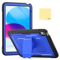 Dteck Hard Case For iPad Air 13 Inch M3 2025/M2 2024, Heavy Duty Military Grade Rugged Shockproof Protective Cover with Built-in Kickstand Cover, Blue