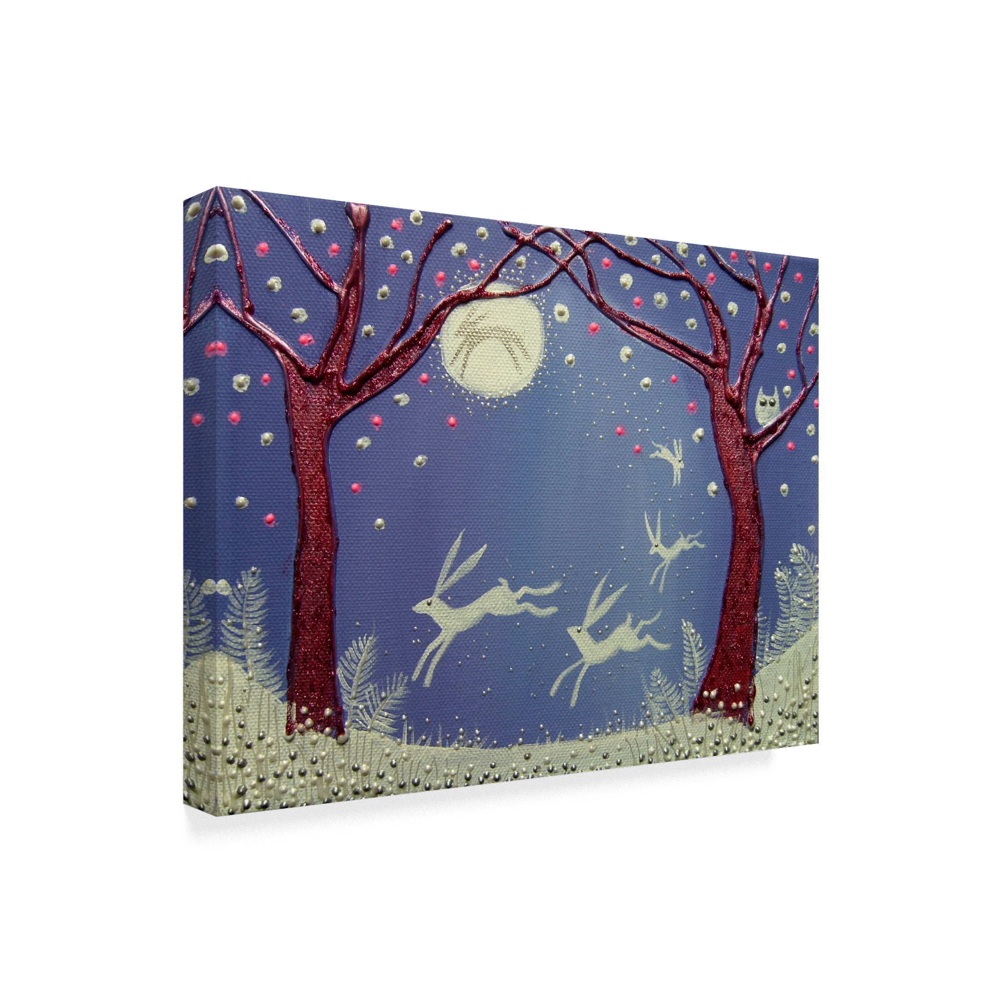 Trademark Fine Art 'Dance Of The Moon Hares' Canvas Art by Angie Livingstone