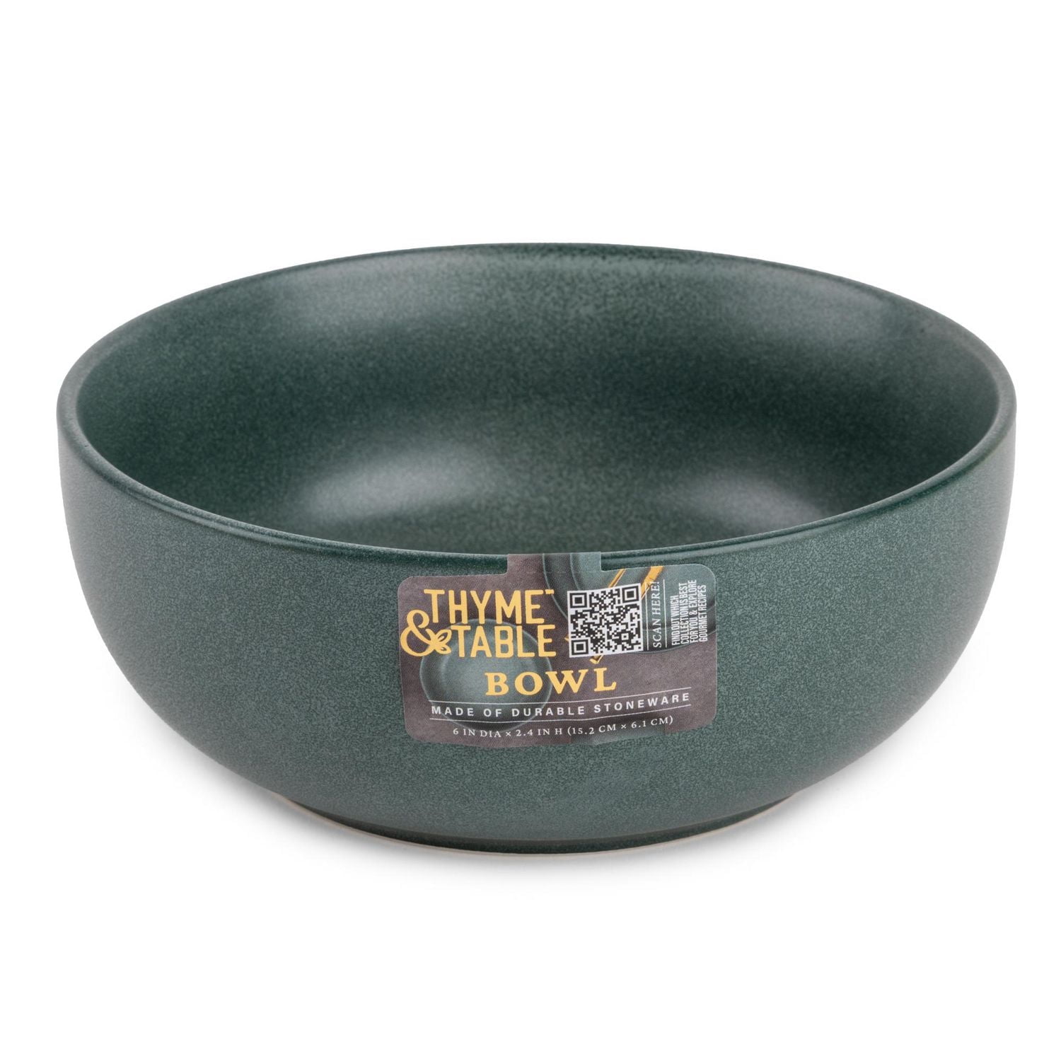 Thyme & Table Stoneware Bowl, Caspian Green