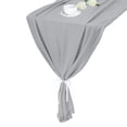 thumbnail image 1 of 2 Piezas de Caminos de Mesa de Gasa Gris 27.5" x 118" Camino de Mesa Ligero y Elegante Camino de Mesa Romántico y Transparente, 1 of 7