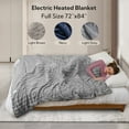 thumbnail image 3 of SUNNY HEAT Heated Electric Blanket Throw Size 50''60''-Faux Fur Material Electric Blanket, 4 Heat Levels, 3 Hours Auto Off, Light Grey, 3 of 6