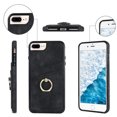 thumbnail image 1 of Slim PU Leather Case for iPhone 8 Plus / iPhone 7 Plus, Soft TPU Bumper Non-Slip Shockproof Phone Case with Kickstand Ring Holder Card Slots Cover for iPhone 8 Plus / iPhone 7 Plus 5.5 Inch,Black, 1 of 16