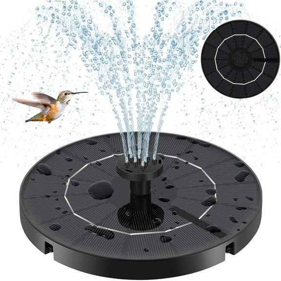 Autpvcol Solar Fountain for Bird Bath, Solar Water Fountain with 6 Nozzles, 1.5W Solar Water Pump, use for Bird Bath, Pond, Courtyard, Fish Tank, Garden, and Outdoor