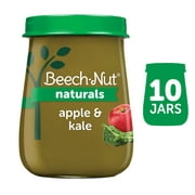 (10 Pack) Beech-Nut Naturals Stage 2, Apple & Kale Baby Food, 4 oz Jar