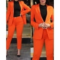 thumbnail image 5 of Nuevo 2024 conjuntos de pantalones formales de oficina para mujer, 2 uds., Blazers lisos con doble botonadura, chaqueta y pantalones, conjunto de dos piezas, trajes de pantalón femenino, 5 of 5