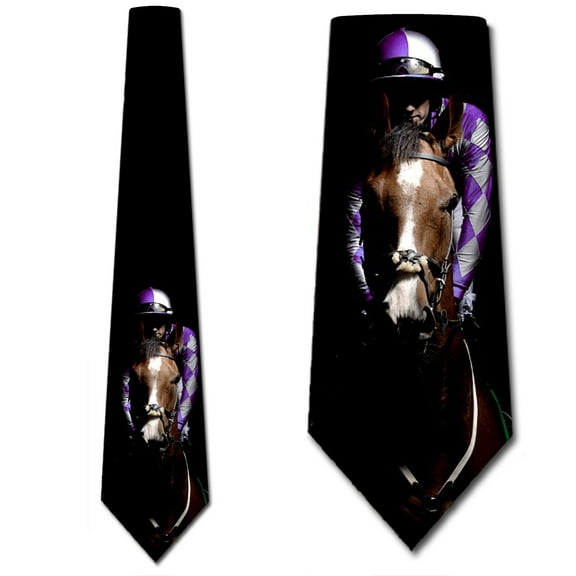 Horse Racing Ties Jockey Purple Necktie Mens Tie by Three Rooker