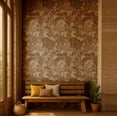 thumbnail image 2 of S4Sassy Self-Stick Decorative Wallpaper, Jungle Sketch Wall Paper, Vinyl Waterproof Contact Paper, Brown, 25"X 240" Removable Renter Friendly Walls Covering For Bedroom, Dining Room, 2 of 6