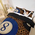 thumbnail image 2 of Castle Fairy Sport Billiards Duvet Cover King, Rustic Cheetah Print King Bedding, Blue Brown Black,Black Reversible,3 Pieces,1 Duvet Cover and 2 Pillowcases, 2 of 6