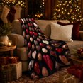 thumbnail image 3 of Chocolate Hearts and Truffles on Black, Romantic Dessert Style for Chocolate Lovers, Sweet Candy Pattern and Valentine's Day Gift, Cozy Flannel Blanket for Bedroom and Guest Room, Home Decor, 3 of 9