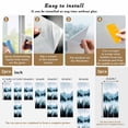 thumbnail image 6 of Forest Mountain Window Privacy Film, Vintage Peak Nature Sky Star Landscape Static Cling UV Sun Blocking Heat Control Window Tint, Non-Adhesive One Way Windows Privacy Cover 17.7''x78.7'', 6 of 7