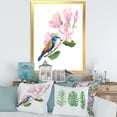 thumbnail image 3 of Designart 'Blue Bird Sitting On A Pink Magnolia' Traditional Framed Art Print, 3 of 4