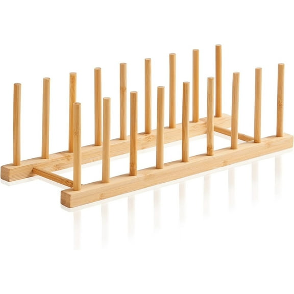 PandaTop 1 Pcs Bamboo Drainer Rack,Pot Lid Rack,Dish Storage Rack,Can Store Cups,Bowls,Dishes,Cutting Boards,Kitchen Organizer,Easy to Clean