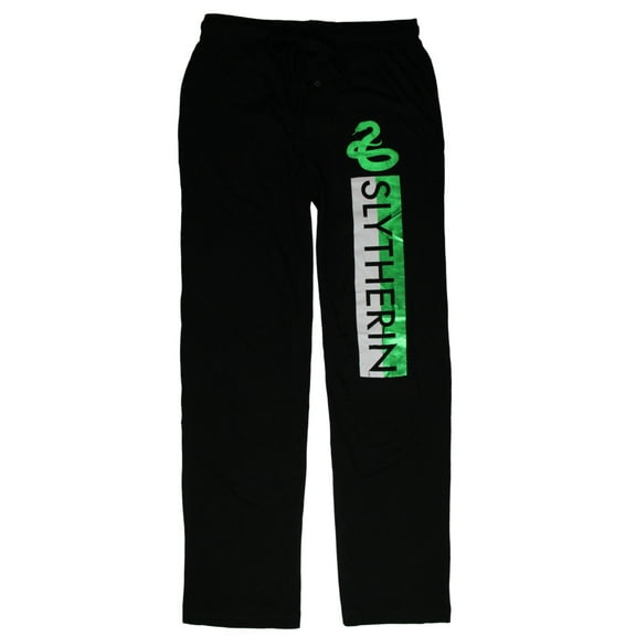 Harry Potter Slytherin Green Foil Snake Design Lounge Sleep Pants, Slytherin L