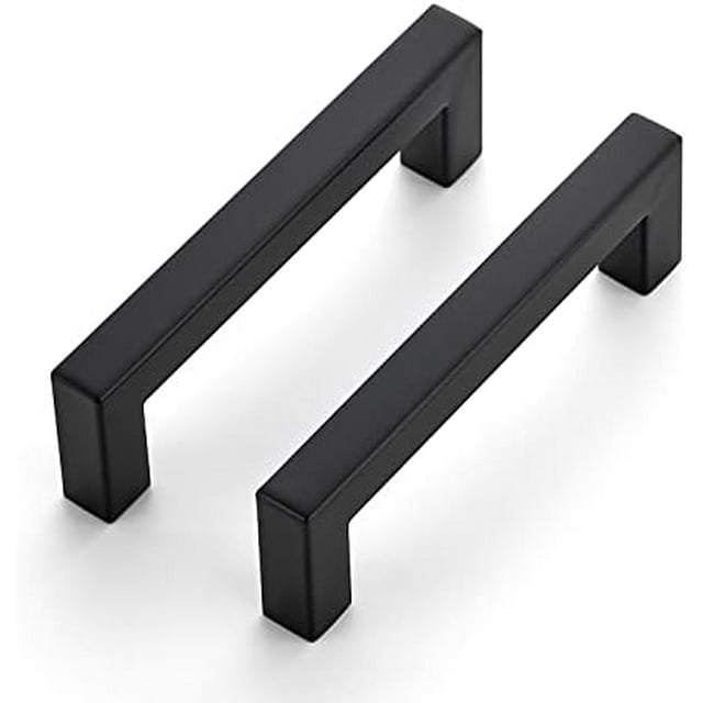 30 Pack 4 Inch Kitchen Square Cabinet Handles Matte Black Cabinet Pulls Black Drawer Pulls Kitchen Cabinet Hardware Kitchen Handles for Cabinets Cupboard Handles Drawer Handles Matte Black Matte