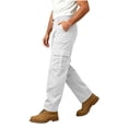 thumbnail image 6 of Pafei Tyugd Work Cargo Pants for Men with Pockets Casual Elastic Waisted Hiking Pants Straight Leg Chino Trousers Active Outdoor White L, 6 of 10