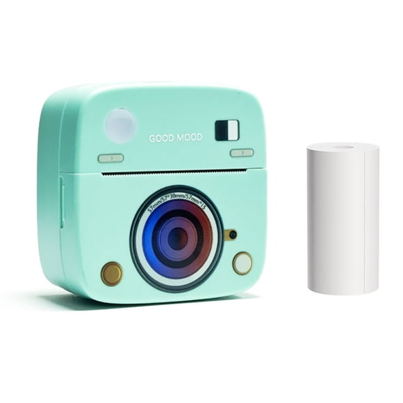 Riwcyla Pocket Printer Portable Thermal Instant Photo Printing Label Maker Machine BT Wireless Connect Compatible with Android or iOS APP Support Receipt Label Memo Sticker Notes Lists Scrapbook DI