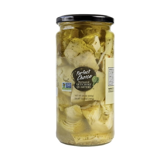 Perfect Choice Artichoke Quarters Marinated - Great for Salads, Pizzas & More - 24 oz