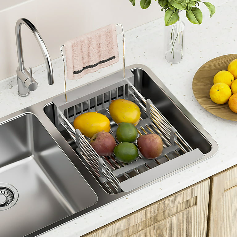 Surlong Expandable Dish Drying Rack Over The Sink Dish Basket