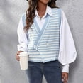 thumbnail image 4 of Aayomet Oversized Sweater Vest for Women Knit Cardigan Sweater Vest Vest (Light Blue, M), 4 of 5