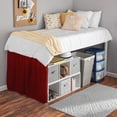 thumbnail image 2 of College Dorm Dust Ruffled Bed Skirt-Extra Long Extended Dorm Room Bed Skirt |100% Egyptian Cotton, 600-Thread Count| 26-Inch Drop| Extra Long Dorm Room Bed Skirt - [Burgundy, Twin XL/26 Drop], 2 of 6