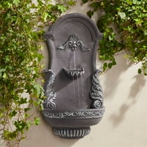 San Pablo Ornate 33" High Large Italian Indoor Outdoor Decor Gray Resin Wall Fountain Outside Garden Patio
