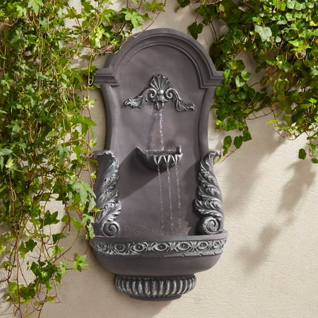 John Timberland Outdoor Wall Water Fountain 33 High 2 Tiered Ornate for Yard Garden Patio Deck Home
