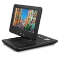 thumbnail image 3 of Onn 10 in. Portable DVD Player with Rotating Display, Stereo Speakers, Earphones, Remote Control, and Multiple Adapters, Black, Resolution: 1024 x 600, 3 of 5
