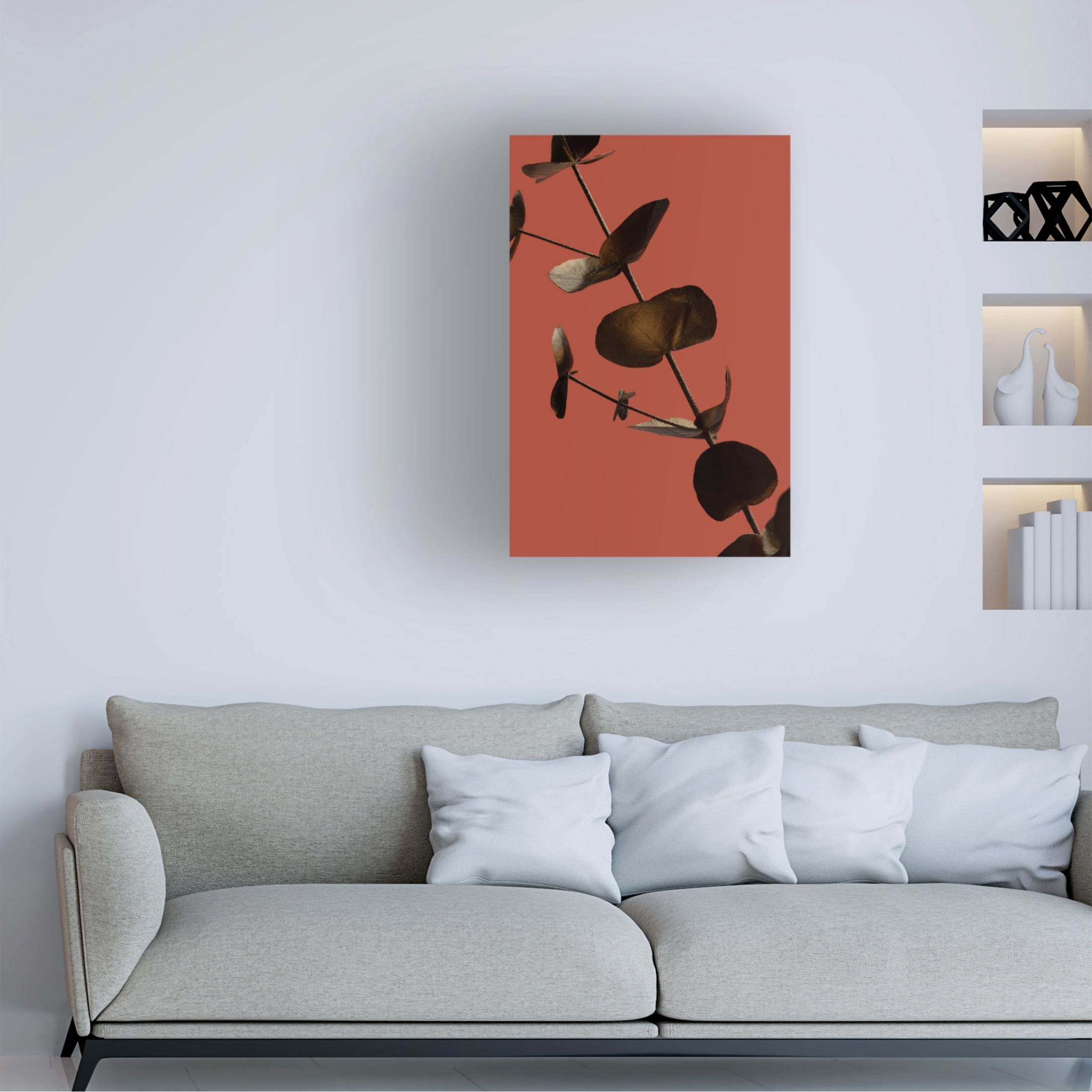 Canvas Wall Art - Pictufy Studio Iii 'Eucalyptus Gold Rust 03' Wall Art for Living Room, Bedroom, or Office D?cor by Trademark Fine Art - 16 x 24 Inches