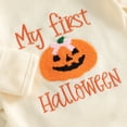 thumbnail image 6 of Cjfdfy Newborn Baby Girl Halloween Outfit Cutest Little Pumpkin Long Sleeve Waffle Knit Romper And Bow Bow Headband Infant Cute My First Halloween Fall Winter Outfit, 6 of 8
