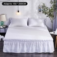 thumbnail image 2 of Falda de cama abatible cama elástica ajustable colchón de poliéster con volantes colchón decoración suministros de cama, 150x200 + 40, blanco Speravity HA004051-01, 2 of 7