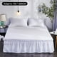 thumbnail image 2 of Falda de cama abatible cama elástica ajustable colchón de poliéster con volantes colchón decoración suministros de cama, 150x200 + 40, blanco Advancent HA004051-01, 2 of 7