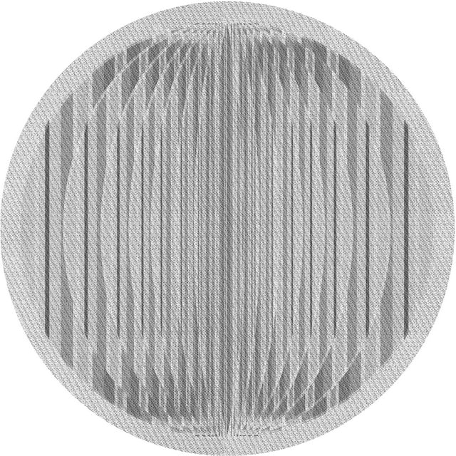 Ahgly Company Tapis Rond Lavable en Machine Intérieur Transitionnel Gris Canon, 3 Pieds Rond