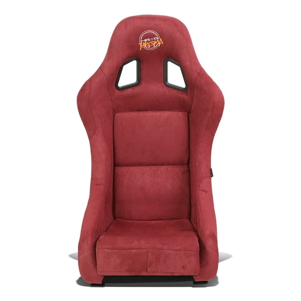 NRG Innovations NRG-FRP-303MAR-PRISMA NRG Innovations FRP-303MAR-PRISMA  Fiber Glass Maroon Alcantera Covering Medium Racing Backet Seat+Side Mount  Adapters 