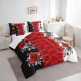 thumbnail image 3 of Manfei Rustic Flower 7-Piece Twin Bedding Sets,Romantic Rose Bedding Comforter Set,Red White Black Sheet Sets For Adults,Ultra Soft Home Decor, 3 of 8