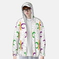 thumbnail image 2 of Balery Mardi Gras Carnival1 Sudadera ligera de manga larga con capucha y protección solar UPF 50+ para hombre y mujer, ideal para pesca y running-Large, 2 of 7