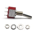 thumbnail image 1 of ON-ON Mini 2 Way 3 Pin Electric Guitar Toggle Switch Pickup Selector Tone Switch Copper Knob For Electric Guitar Replacement Red, 1 of 5