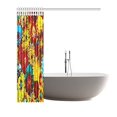 thumbnail image 2 of ABPHQTO Cortina de ducha de tela impermeable para baño con diseño de flores de dalia 160x180 cm, 2 of 2