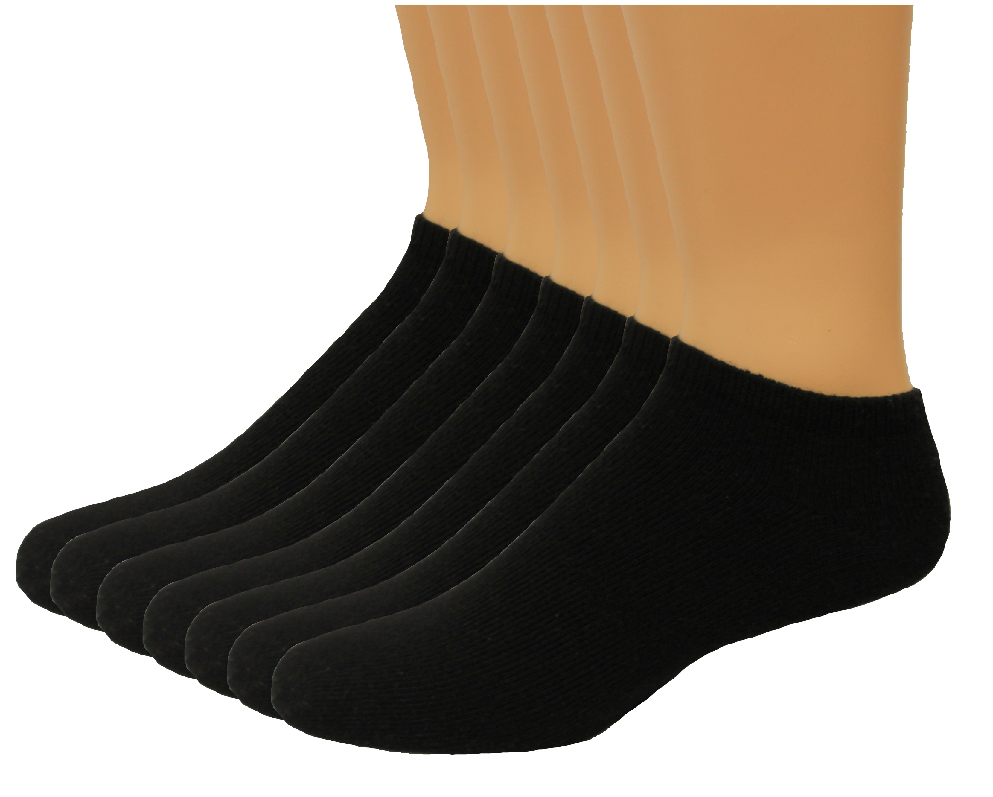 Lee Men's No Show Sport Socks 7 Pair, Black, Men's 612
