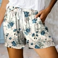 thumbnail image 2 of WAYUTE Women's Shorts Drawstring Stylish Prints Elastic Waist Pockets Lightweight Beach Holiday Shorts Casual Versatile Summer Dailywear, 2 of 4